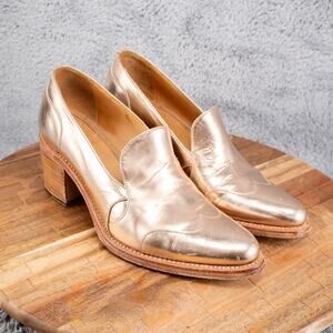 The Office Of Angela Scott Gold EU. 37 US 6.5 Loafer Women's Slip On Shoes